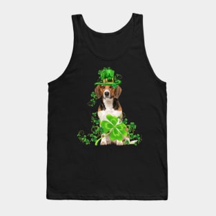 Lucky Beagle Shamrock St Patrick's Day Tank Top